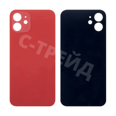 Задняя крышка для iPhone 12 (A2403) Красный (стекло, широкий вырез под камеру, логотип)