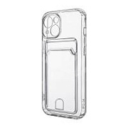 Чехол-накладка для iPhone 13 mini (с защитой камеры, карманом для карт, прозрачный)
