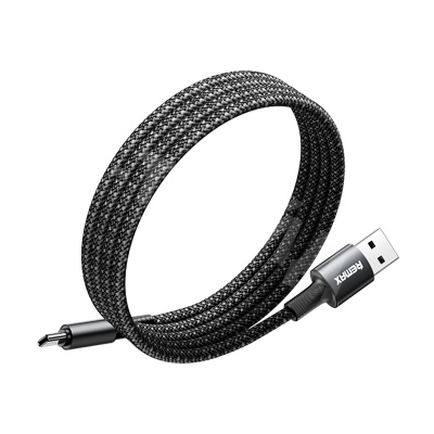 Кабель USB - Type-C Remax C02-AC (66W, PD, оплетка нейлон, магнитное крепление, 1,2 м) Черный