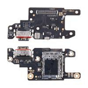 Шлейф для Xiaomi Redmi Note 13 Pro 5G (2312DRA50C/2312CRAD3C/2312DRA50G/2312DRA50I) плата на системный разъем/разъем SIM/микрофон - Премиум