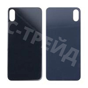 Задняя крышка для iPhone Xs Max (A1921/A2101) Серый (стекло, монолит, широкий вырез под камеру, логотип) - Премиум