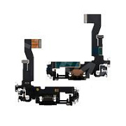 Шлейф для iPhone 12/12 Pro (A2403/A2407) на системный разъем/микрофон Черный - Премиум