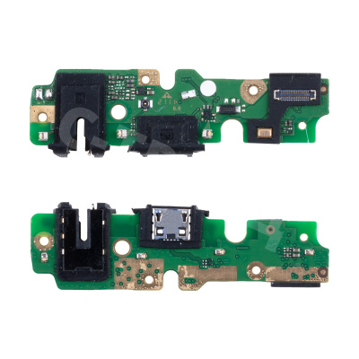 Шлейф для Tecno Spark 7 (KF6n) плата на системный разъем/разъем гарнитуры/микрофон - Премиум