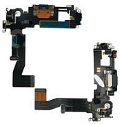 Шлейф для iPhone 12/12 Pro (A2403/A2407) на системный разъем/микрофон Черный