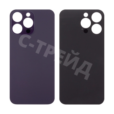 Задняя крышка для iPhone 14 Pro Max (A2895) Темно-фиолетовый (стекло, широкий вырез под камеру, логотип)