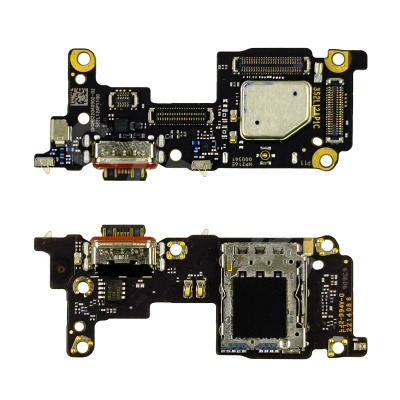 Шлейф для Xiaomi 12T/12T Pro (22071212AG/MZB0CE5RU) плата системный разъем/разъем SIM/микрофон - Премиум