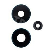 Стекло камеры для Xiaomi Poco M6 Pro 4G (2312FPCA6G) (комплект 3 шт.) Черный