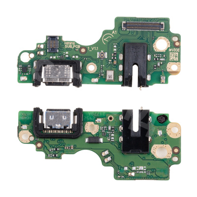 Шлейф для Infinix Hot 50 Pro (X6881) плата на системный разъем/разъем гарнитуры/микрофон - Премиум