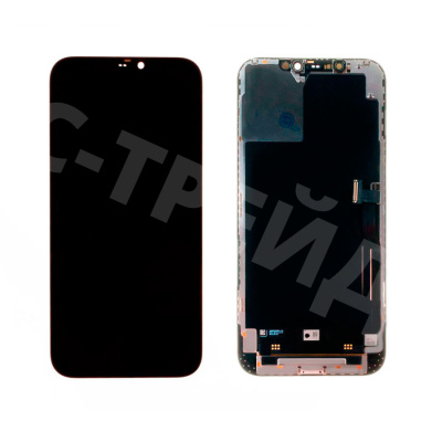 Дисплей для iPhone 12 Pro Max (A2411) в сборе с тачскрином Черный (Soft OLED, Full HD) (площадка под IC)