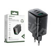 Сетевое зарядное устройство USB/Type-C Acefast A108 (67W, PD, 3 порта, GaN) Черный
