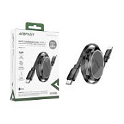 Кабель Type-C - Type-C Acefast С13-03 (3A, 60W, PD, 0.8 м, двойное втягивание) Черный