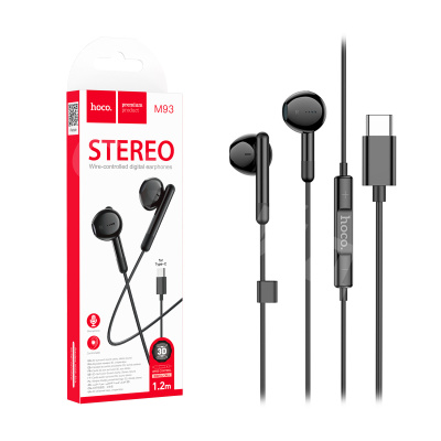 Гарнитура Type-C Hoco M93 (вкладыши) Черный