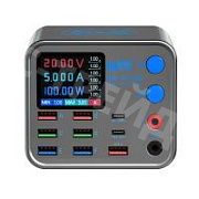 Зарядная станция MaAnt DianBa No.1 Pro (200W, 9 портов, 6USB/USB-QC/2Type-C-PD, Qi 10W, LCD)