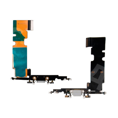 Шлейф для iPhone 8 Plus на системный разъем/микрофон Белый - Премиум