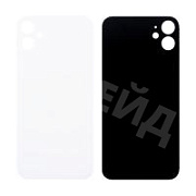 Задняя крышка для iPhone 11 (A2221) Белый (стекло, монолит, широкий вырез под камеру, логотип) - Премиум