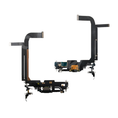 Шлейф для iPhone 13 Pro Max (A2645) на системный разъем/микрофон Черный - Премиум