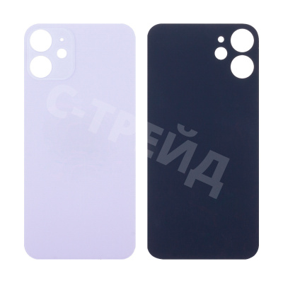 Задняя крышка для iPhone 12 mini (A2399) Фиолетовый (стекло, широкий вырез под камеру, логотип)