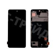 Дисплей для Samsung Galaxy A51 (A515F) модуль с рамкой Черный - (OLED) (Small Size)