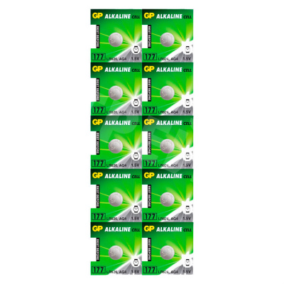 Батарейка 177/G4/LR626/LR66/377A GP Alkaline 1.5V (10 шт. в блистере)