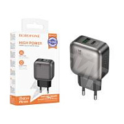Сетевое зарядное устройство USB/Type-C Borofone BAS55A (30W, QС3.0, PD, 2 порта) Черный