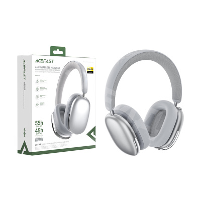 Беспроводные наушники Bluetooth Acefast H9 (накладные, активное шумоподавление) Серебро