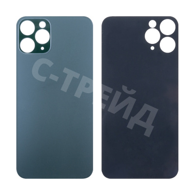 Задняя крышка для iPhone 11 Pro (A2215) Темно-зеленый (стекло, широкий вырез под камеру, логотип)