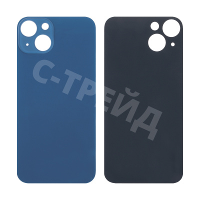 Задняя крышка для iPhone 13 (A2635) Синий (стекло, широкий вырез под камеру, логотип)