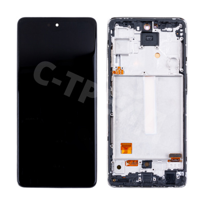 Дисплей для Samsung Galaxy A52/A52 5G/A52s 5G (A525F/A526B/A528B) модуль с рамкой Белый - (OLED) (Full Size)