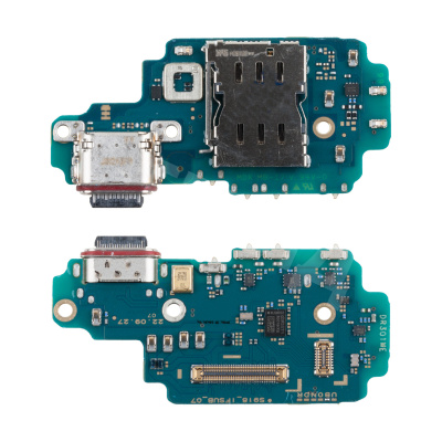 Шлейф для Samsung Galaxy S23 Ultra (S918B/EU version) плата системный разъем/разъем SIM/микрофон - Премиум