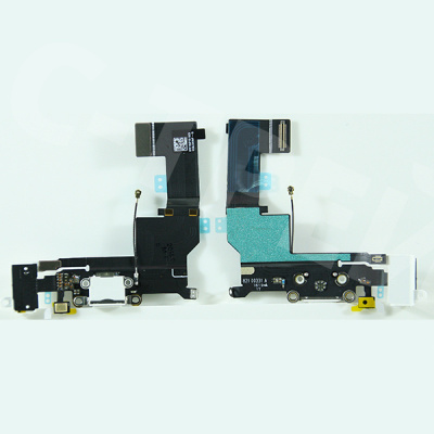 Шлейф для iPhone SE на системный разъем/разъем гарнитуры/микрофон Белый