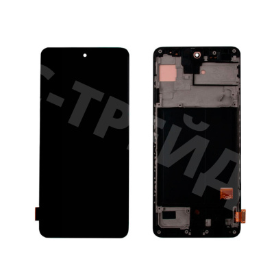 Дисплей для Samsung Galaxy A51 (A515F) модуль с рамкой Черный - (OLED) (Small Size)