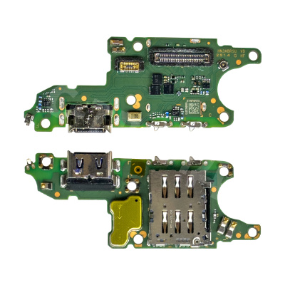 Шлейф для Huawei Honor 400 Lite (ABR-NX1) плата на системный разъем/разъем SIM/микрофон - Премиум