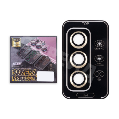 Защитное стекло линзы камеры для Galaxy Samsung S24 (S921B) (комплект 3 шт.) Желтый