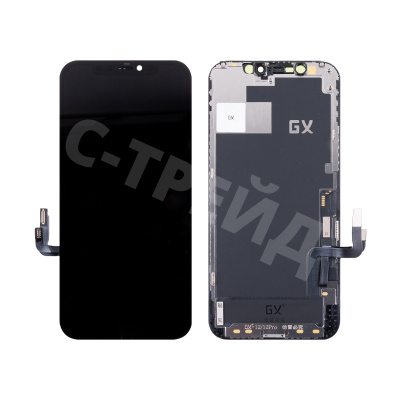Дисплей для iPhone 12/12 Pro (A2403/A2407) в сборе с тачскрином Черный GX (площадка под IC)