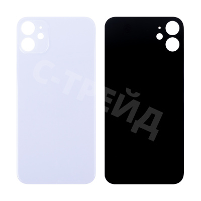 Задняя крышка для iPhone 11 (A2221) Фиолетовый (стекло, монолит, широкий вырез под камеру, логотип) - Премиум