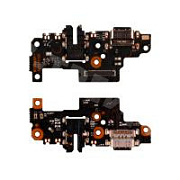 Шлейф для Xiaomi Redmi Note 8 Pro (M1906G7T) плата системный разъем/разъем гарнитуры/микрофон - Премиум