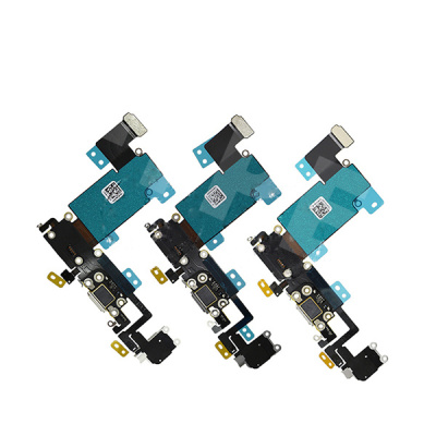 Шлейф для iPhone 6S Plus на системный разъем/разъем гарнитуры/микрофон Серый