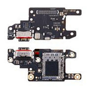 Шлейф для Xiaomi Poco X6 5G (23122PCD1G) плата системный разъем/разъем SIM/микрофон - Премиум