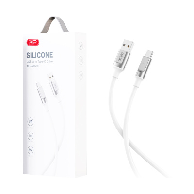 Кабель USB - Type-C XO NB251 (6A, силикон) Белый