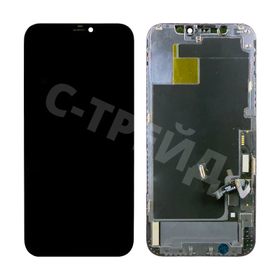 Дисплей для iPhone 12/12 Pro (A2403/A2407) в сборе с тачскрином Черный - (In-Cell, Full HD) (с верификацией = с привязкой без ошибки)