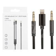 Кабель AUX - 2 в 1 "3,5 мм" Jack - Lightning JH-039 Черный
