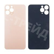 Задняя крышка для iPhone 11 Pro (A2215) Золото (стекло, широкий вырез под камеру, логотип)