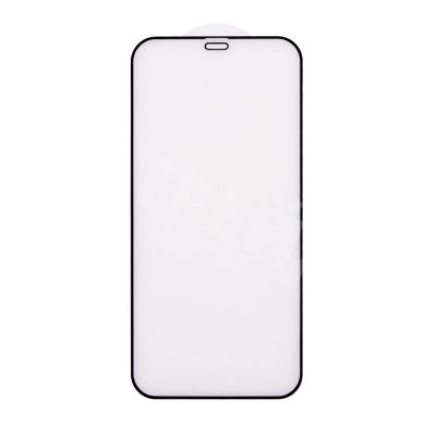 Защитное стекло "Матовое" для iPhone 12/12 Pro Черный (Закалённое, полное покрытие)