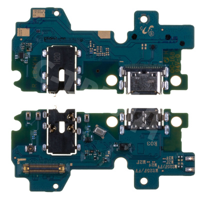 Шлейф для Samsung Galaxy M32/M22 (M325F/M225F) плата на системный разъем/разъем гарнитуры/микрофон - Премиум