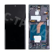 Дисплей для Samsung Galaxy S22 Ultra (S908B/S9080) модуль с рамкой Черный - (Soft OLED, 120 Гц) (Full Size)