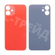 Задняя крышка для iPhone 12 mini (A2399) Красный (стекло, монолит, широкий вырез под камеру, логотип) - Премиум
