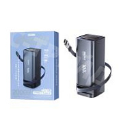 Внешний Аккумулятор (Power Bank) Remax FC-22 20000 mAh (100W, PD, Type-C, встроенный кабель Type-C, LED дисплей) Серый