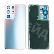 Задняя крышка для Samsung Galaxy S21 Ultra (G998B) Серебро - Премиум