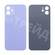 Задняя крышка для iPhone 12 (A2403) Фиолетовый (стекло, узкий вырез под камеру, логотип) - Премиум