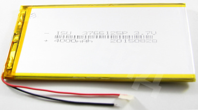 Аккумулятор универсальный 3766125p 3,7v Li-Pol 4000 mAh (3.7*66*125 mm)